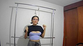 Tied bunny BDSM girl toyed rough and hard.