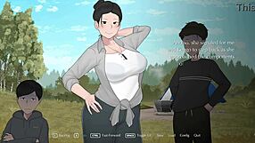Camping with my friend's big tits mom in this extended hentai game