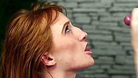 Slutty babe swallows all jizz in blowbang