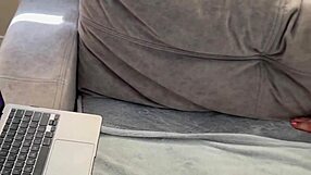 Nude milf reaches orgasm masturbating big tits on sofa!