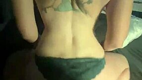 pretty babysitter pale tattooed gets her little 18+ pussy fucked by a big cock in reverse cowgirl in front of porn atno