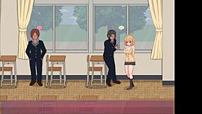 New transfer student cheats and fucks her teacher in hentai game