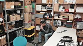 Handsome gay thief forced to suck and fuck big black cock