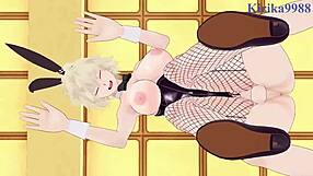 Mitsuki bakugo and kyoka jiro and izuku midoriya bunny girl intense sex - my hero academia hentai