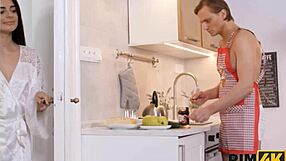 Hey, this seductive brunette licks butt like a pro