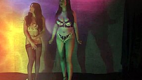 Girlfriends turn cyber sex into wild lesbian action!