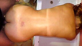 Mature step mom engages in homemade anal sex, taking her stepson's penis into her mouth.