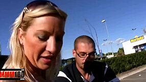 Spanish blonde milf deepthroats and squirts during hard fucking