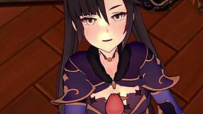 I’m Obsessed with Mona from Genshin Impact, Her Handjobs Make Me Cum Every Time in This 3D Hentai.