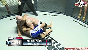 blonde babe with natural tits competes in boxing ring