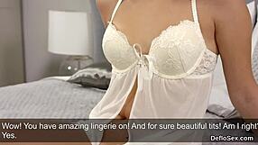 Amazing teenie teases soft snatch until she climaxes