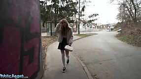 Blonde British Babe Performs POV Blowjob and Gets Fucked Outdoors