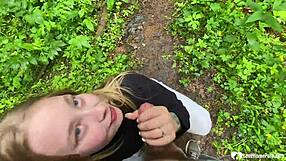 Girlfriend Gets A Facial In The Woods!