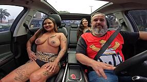 Bia Santana dives onto the pilot's cock during casting.