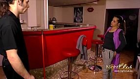 in the nightclub, the german milf cleaner seduces her boss for a hardcore blowjob