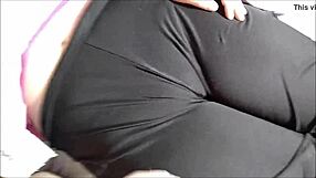 Cum on a woman’s wet spot in tight yoga pants