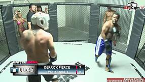 blonde babe with natural tits competes in boxing ring