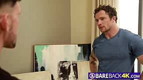 watch this artistic gay get rimmed and blown by a bareback hunk