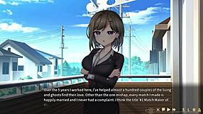 Luna delivers intense blowjob in ghost marriage hentai game.