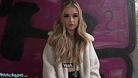 Blonde British Babe Performs POV Blowjob and Gets Fucked Outdoors