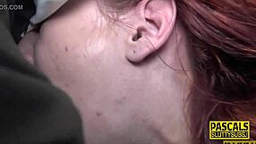 Skinny Fetish Submissive Redhead Deepthroats Rough Male Dom