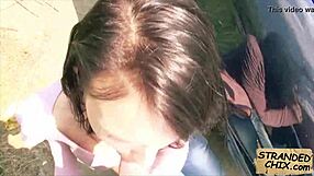 Amazing teen Belle Claire fucked hard in public