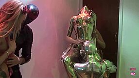 two girls kiss while drilled by big cock