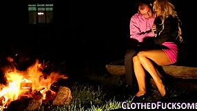 Outdoor European group has hot blowjob and sperming scenes