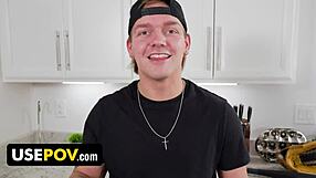 Stepson Surprises Stepmom on Birthday with Breakfast, Foot Massage, and Intense Cock Pounding