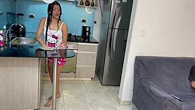 Amateur couple enjoys taboo sex in the kitchen