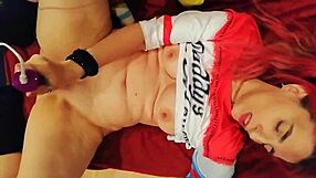 Gemma Gomory cosplays as Harley Quinn in sexy scene.