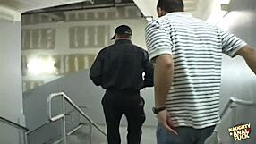 Girl caught by police gets deep anal search and cum facial