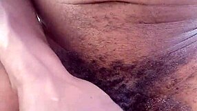 Moaning While Stroking My Big Black Cock Outdoors