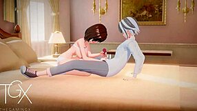 3D animated futanari game with cowgirl and anal sex