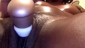 mrsfeedme engages in creamy pussy play for 7 full minutes, showcasing her teen ebony body