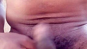 Moaning While Stroking My Big Black Cock Outdoors