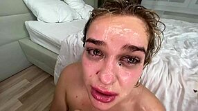 Amateur Teen Slut with Big Ass and Tits in Hardcore Blowjob Action