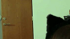 Skinny blonde teen teases and sucks in first threesome.