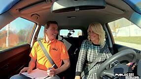 busty milf publicly riding driving instructor