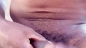 Moaning While Stroking My Big Black Cock Outdoors