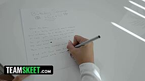 Horny stepdad confesses to bodacious babysitter his dreams of banging her tight 18+ pussy in missionary and sideways positions