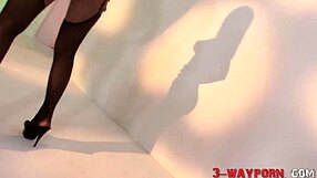 Two women with big breast have rough sex with a man in a kinky scene