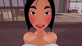 Fa Mulan gets fucked in 3D cartoon POV fantasy. anime hentai style full scene.