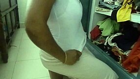Aparna wearing petticoat and panties in an amateur move