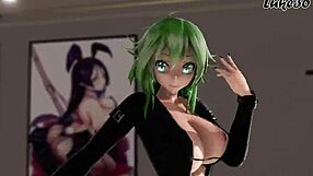 Gumi Vocaloid MMD R18 shows off big anime boobs in action.
