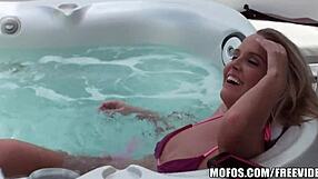 I watch Megan get wet in the jacuzzi with doggystyle action