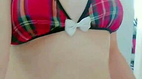 Naughty student masturbates and sucks dildo in the bathroom