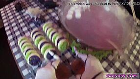 step daddy introduces teen to swalloween fun with a creamy first time.