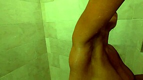 Spying on my friend's wife in the shower turned into a steamy creampie session inside.
