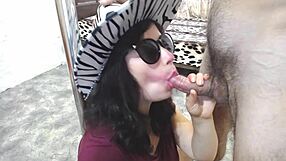 Neighbor stopped by to take my load in her mouth